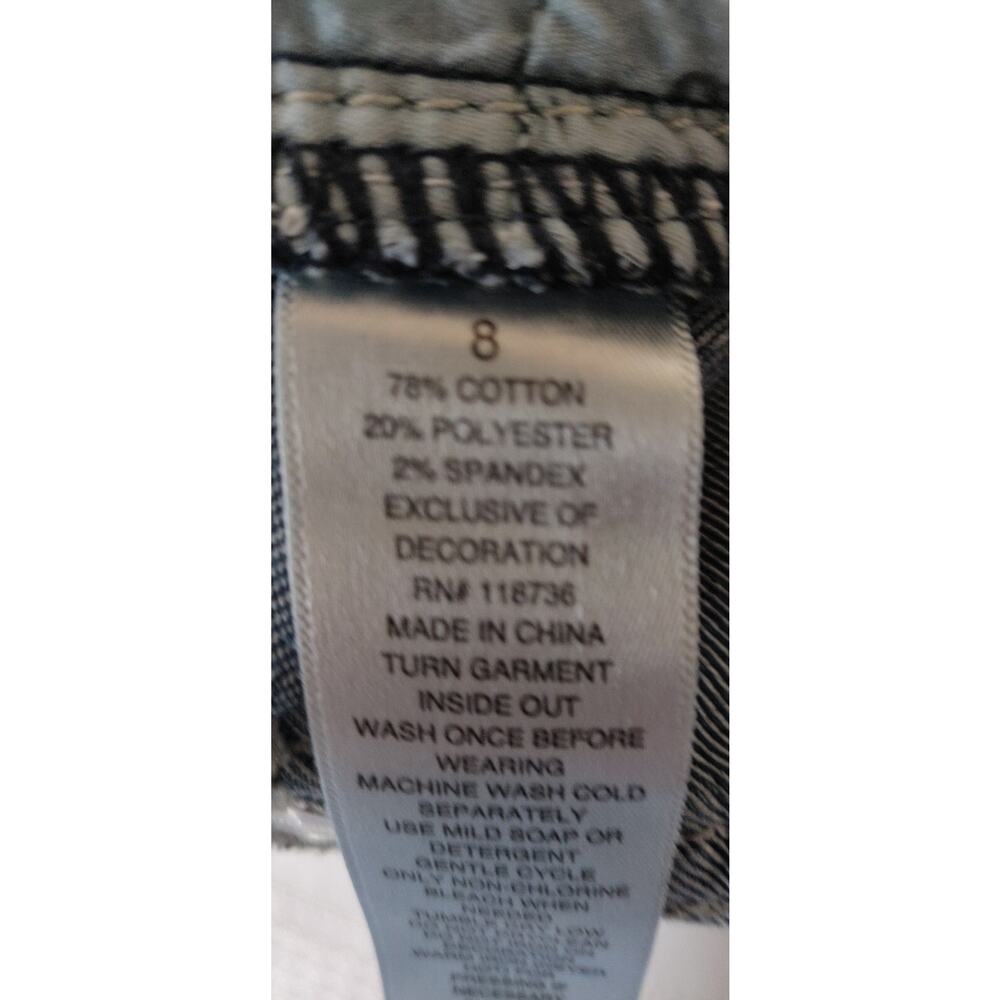 ANA Blue Denim Capris Jeans Women's SIZE 8 BLING Y2K Rhinestones Embellished 8 - Picture 14 of 14